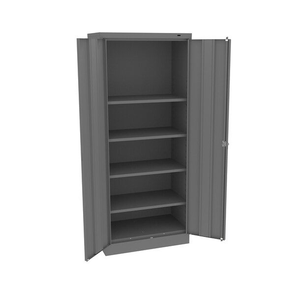 Welded Standard Slim Storage Cabinet, 30"Wx18"Dx72"H, Medium Grey